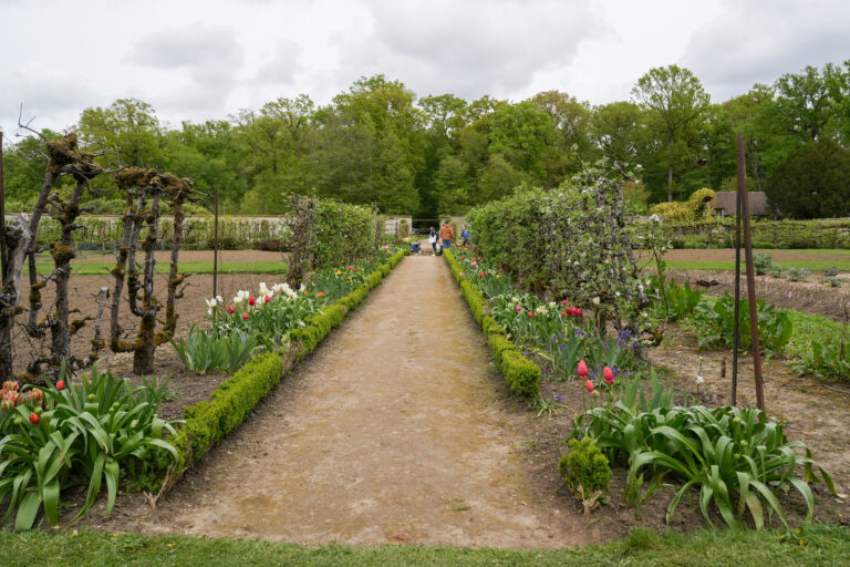 Le potager du château de Saint-Jean de Beauregard lors de la fête des plantes de printemps
